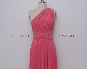 Coral LONG Floor Length Ball Gown Maxi Infinity Dress Gown Convertible Formal Multiway Wrap Dress Bridesmaid Dress Evening Dress Toga Dress