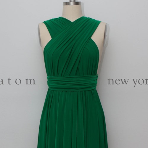 Emerald Green SHORT Infinity Dress Convertible Formal Multiway - Etsy