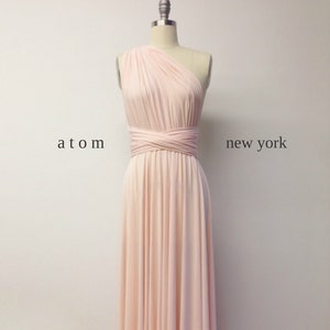 Blush Pink LONG Floor Length Ball Gown Maxi Infinity Dress Convertible ...