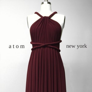 Burgundy Wine Red SHORT Infinity Dress Convertible Formal Multiway Wrap Bridesmaid Dress Cocktail Evening Dress Christmas Party Wedding image 1