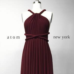 Burgundy Wine Red SHORT Infinity Dress Convertible Formal Multiway Wrap Bridesmaid Dress Cocktail Evening Dress Christmas Party Wedding