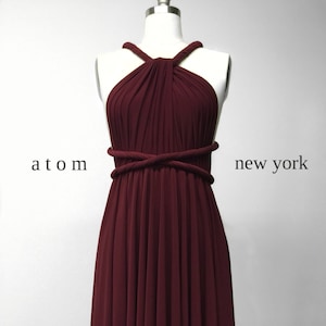 Burgundy Wine Red SHORT Infinity Dress Convertible Formal Multiway Wrap Bridesmaid Dress Cocktail Evening Dress Christmas Party Wedding image 1