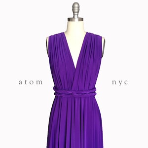 Royal Purple SHORT Infinity Dress Convertible Formal Multiway Wrap Dress Bridesmaid Dress Toga Cocktail Evening Dress Wedding Knee Length