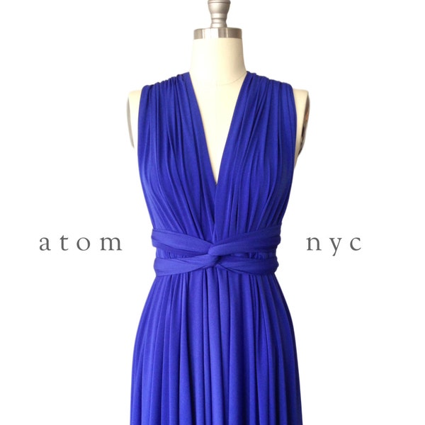 Royal Blue SHORT Infinity Dress Convertible Formal Multiway Wrap Dress Bridesmaid Dress Party Cocktail Evening Dress Wedding Knee Length