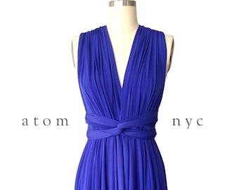 Royal Blue SHORT Infinity Dress Convertible Formal Multiway Wrap Dress Bridesmaid Dress Party Cocktail Evening Dress Wedding Knee Length
