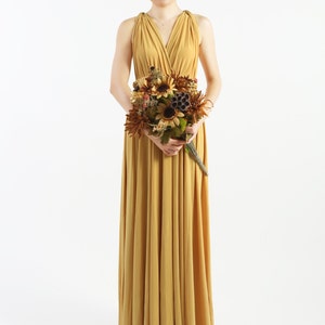 Mustard Yellow FLOOR LENGTH Infinity Dress Convertible Formal Multiway Wrap Dress Bridesmaid Dress Evening Party image 1