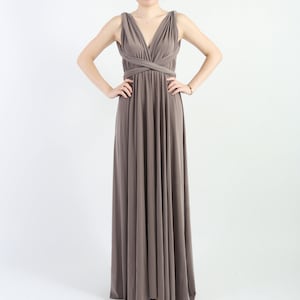 Taupe LONG Floor Length Ball Gown Infinity Dress Convertible Formal Multiway Wrap Dress Bridesmaid Dress Party Dress Evening Wedding Dress
