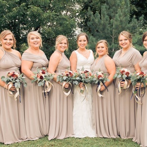 Mauve taupe new arrivals bridesmaid dresses