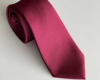 Burgundy Ruby Men's Necktie - Matching for Atom Attire Infinity Dresses | Wedding | Groom | Best Man | Gift | Ideas for him | Red | Maroon