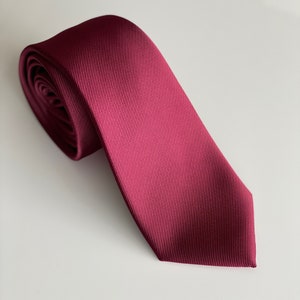 Burgundy Ruby Men's Necktie Matching for Atom Attire Infinity Dresses Wedding Groom Best Man Gift Ideas for him Red Maroon image 1