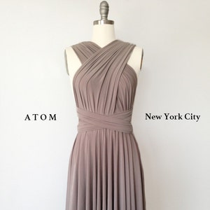 Taupe SHORT Infinity Dress Convertible Formal Multiway Wrap Dress Bridesmaid Dress Party Dress Cocktail Dress Evening Dress Wedding