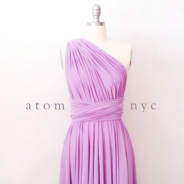 Lavender SHORT Infinity Dress Convertible Formal Multiway Wrap Dress Bridesmaid Dress Cocktail Dress Evening Wedding Knee Length