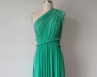 Jade Green LONG Floor Length Ball Gown Infinity Dress Convertible Formal Multiway Wrap Dress Bridesmaid Evening Dress Maxi Wedding Party