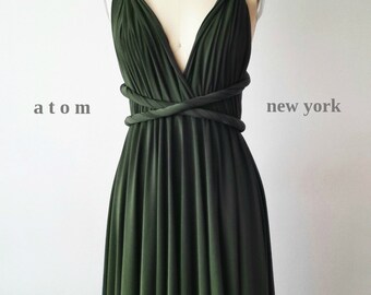 forest green short dress