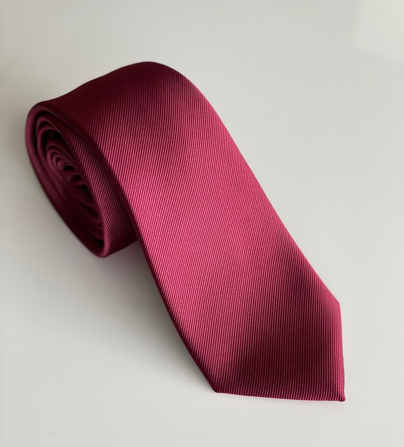 Burgundy Ruby Men's Necktie Matching for Atom Attire Infinity Dresses Wedding Groom Best Man Gift Ideas for him Red Maroon image 1