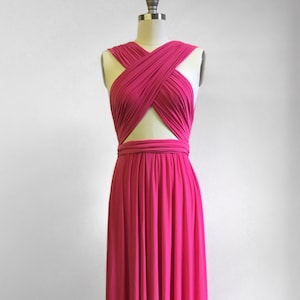 Hot Pink SHORT Infinity Dress Convertible Formal Multiway Wrap Dress Bridesmaid Dress Party Dress Cocktail Dress Evening Dress Wedding