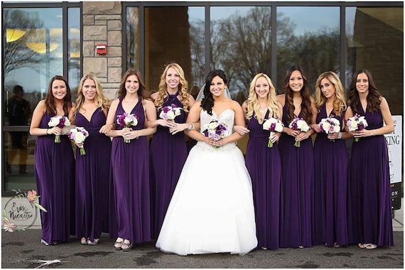 dark purple bridesmaid dresses