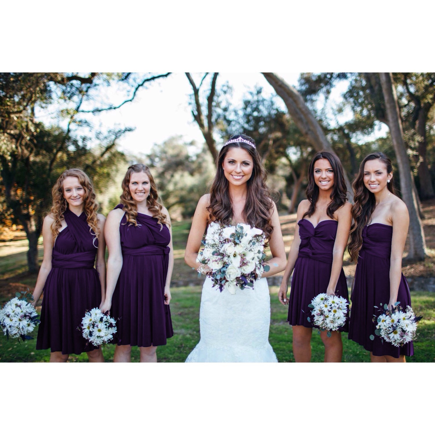 Dark Purple Grape Eggplant SHORT Infinity Dress Convertible Formal Multiway Wrap Bridesmaid Dress Cocktail Evening Wedding