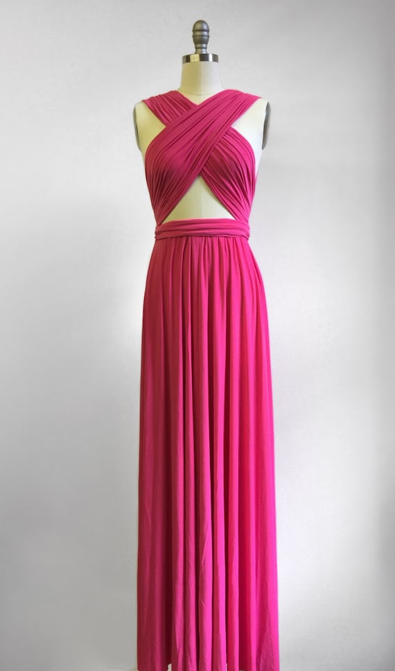 fuchsia pink infinity dress