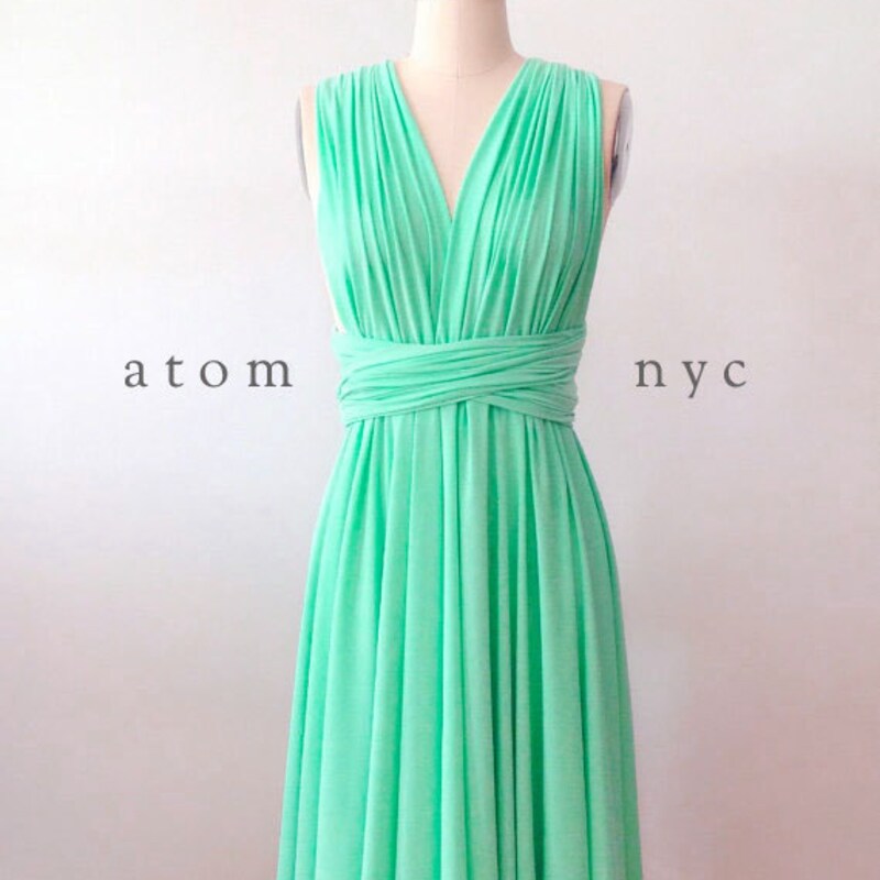 Straight Back Multi Wear Convertible Bridesmaid Dresses Mint Green