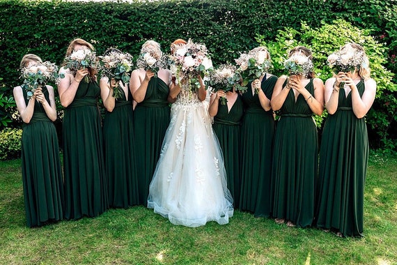 forest green bridesmaid dresses