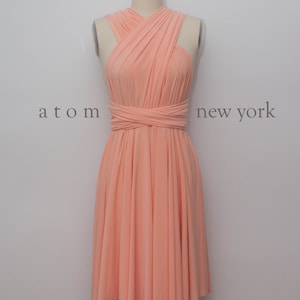 Peach SHORT Infinity Dress Convertible Formal Multiway Wrap Dress Bridesmaid Dress Party Cocktail Dress Wedding Knee Length