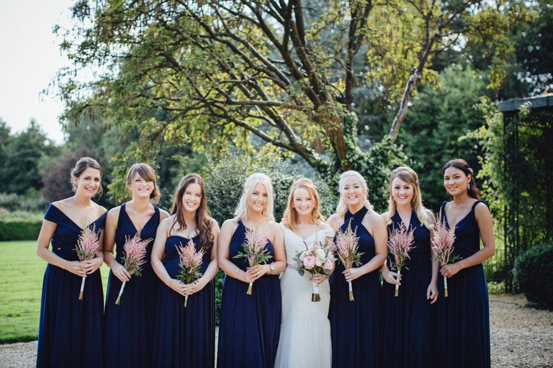 navy floor length bridesmaid dress Azazie Bondi