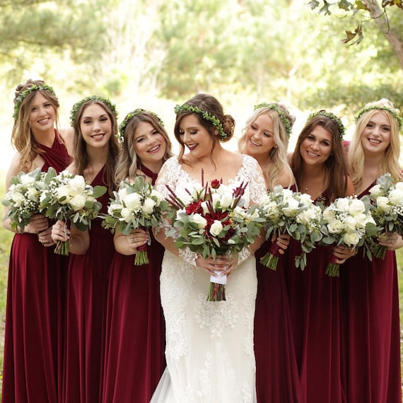 navy blue dress for baby girl Burgundy, Cherry & Scarlet: How to Style Red Bridesmaid Dresses main image 0