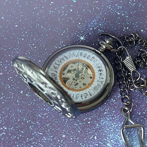 Alethiometer Inspired Gunmetal Mechanical Pocket Watch