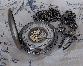 Hobbit LoTR Mealtimes Mechanical Pocket Watch / Necklace