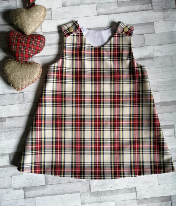 kids tartan pinafore