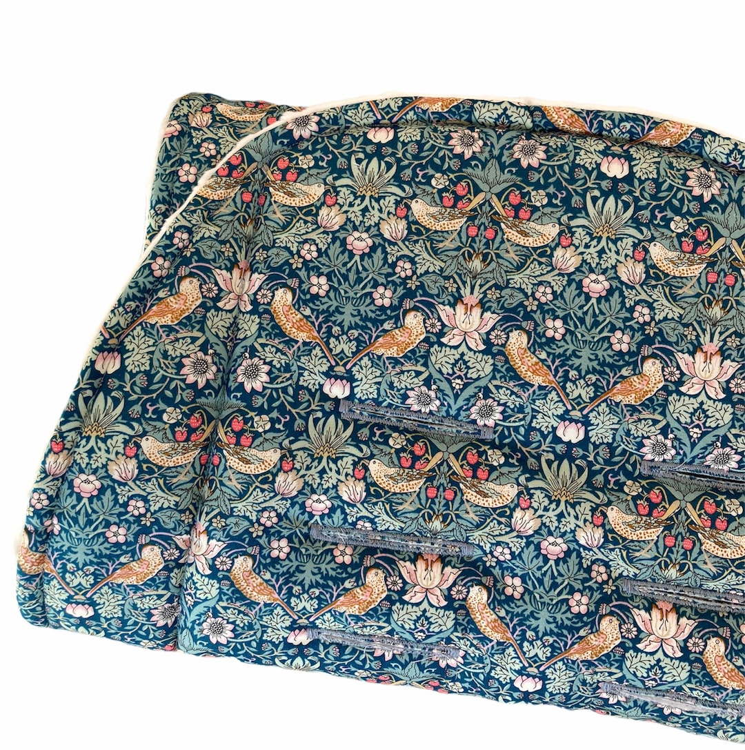 Abat-jour Standard 16 Rayons Tissu William Morris Vert - Style Art Déco, Fait Main UK