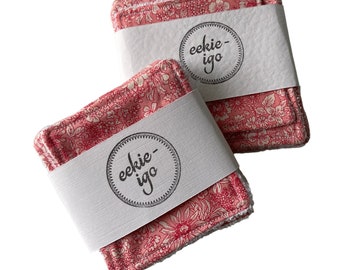 Eekieigo Reusable Wipes made with Liberty London Emily Silhouette Pink | Pads | make up remover | face pads  | cloth | wipes