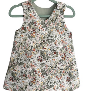 Ditsy Green Floral Print Pinafore Dress image 1