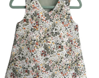 Ditsy Green Floral Print Pinafore Dress