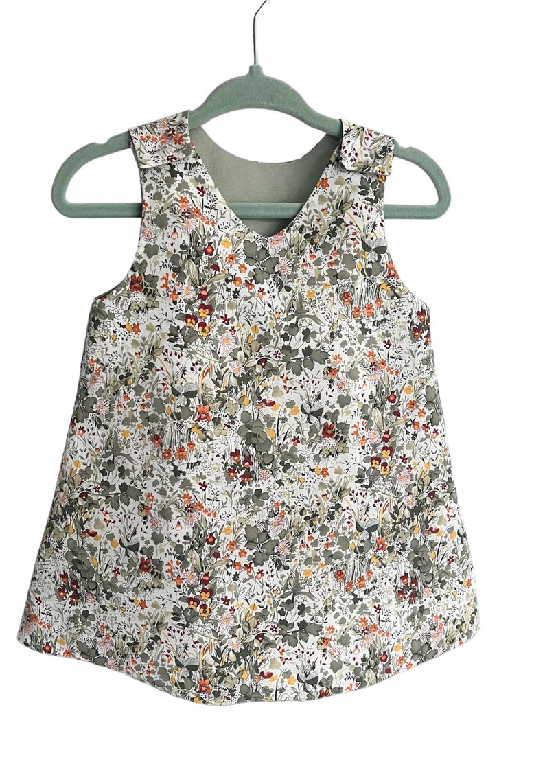 Ditsy Green Floral Print Pinafore Dress image 1