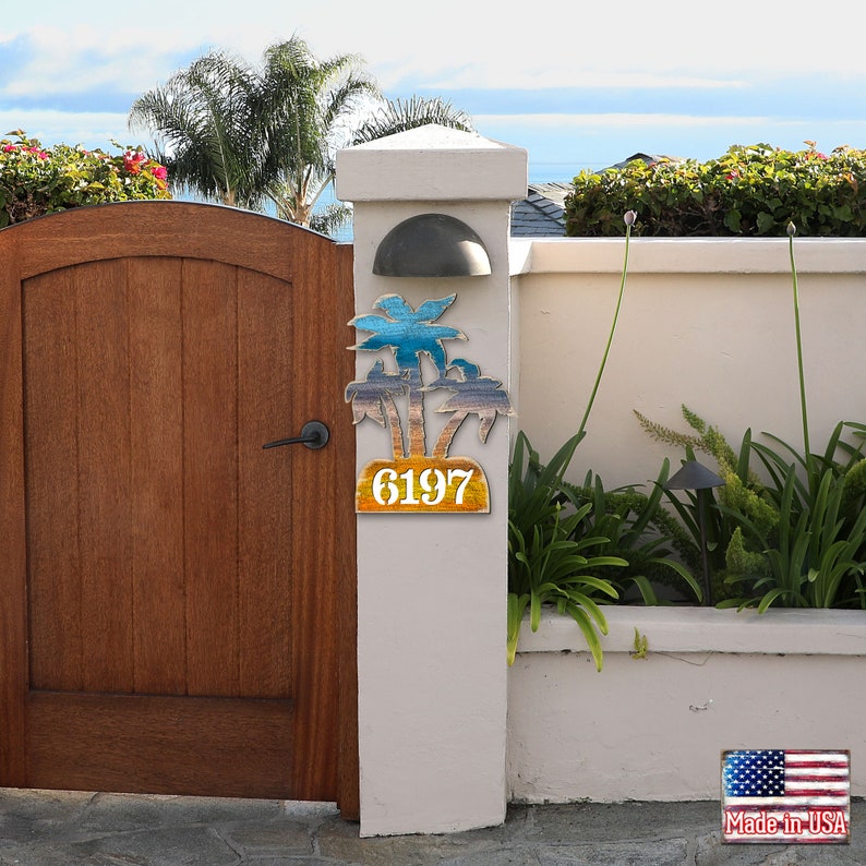 Door Numbers Sign MA8198415 Palm Trees House Number Plaque House Numbers Beach House Numbers House Number Plaque