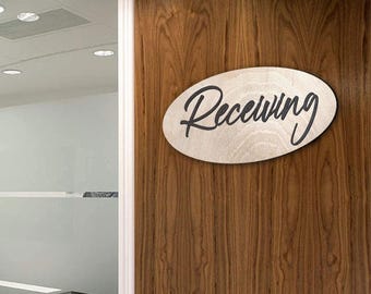 Receiving sign, Shipping and receiving, Business sign, Made in the USA sign, Made from wood, Lightweight sign - 320332