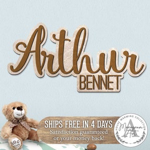 Personalized Name Sign - Baby Name Sign - Nursery Name Sign - Girl Name - Boy Name Sign - Above the Crib Sign - Kids Room Decor - 310361-3