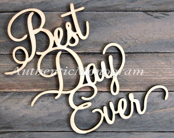 Best Day Ever Unpainted Wooden Monogram | Home Decor | Wedding Decor | Door Hanger | Nursery Monogram | Family | Birthday Monogram  11102