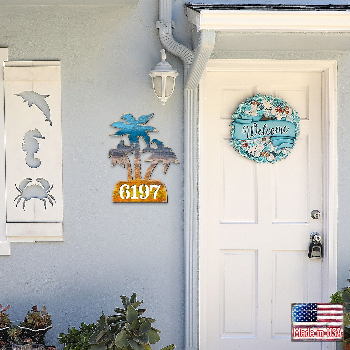 House Numbers House Number Plaque Beach House Numbers Etsy