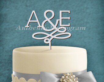 Wedding Cake Topper | Wooden INITIALS MONOGRAM decorated Cake Topper | Anniversary |Wedding Decor Celebration |Engagement 942083