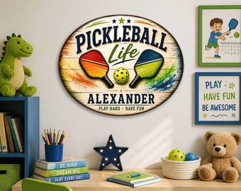 Custom Pickleball Life Wall Sign - Vibrant Sports Room Decor - 8652879H