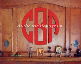 36-Inch XLarge Wooden Circle Script Painted Monogram Up to 48 Inches - Home Decor - Wedding - Initials Nursery Love - Wall Hanging USA-Made