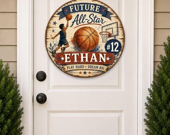 Rustic Football Door Decor - Vintage Style Sports Wall Art - 8652884H