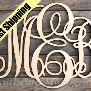 Fast up to 36" 3 Letter Wooden Monogram Unpainted or Painted Laser Cut Wooden Monogram SALE monogram  decoration  personalized custom wall