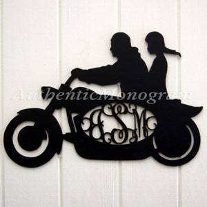 Harley Bike Wooden Monogram - Unpainted Monogram - Home Decor Vine Script Letters - Initial Monogram - Door Hanger - USA-Made