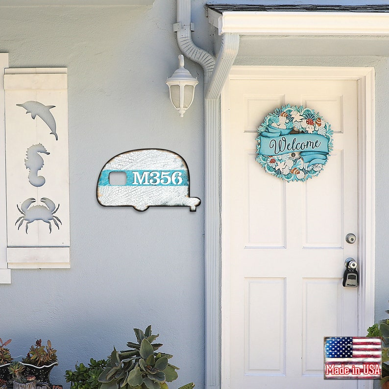 Camper Sign House Numbers Address Number Camper House Etsy