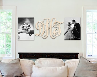 Wooden Monogram Family Sign up To 36 Monogram Wall Letters Unpainted or Painted Monogram Wall Hanging for Wedding Nursery Decor or Backdrop