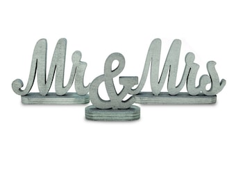 Silver Mr and Mrs Sign for Sweetheart Table - 961012 USA-Made